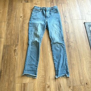 Madewell perfect vintage jean 27t tall cotton draw hem medium wash